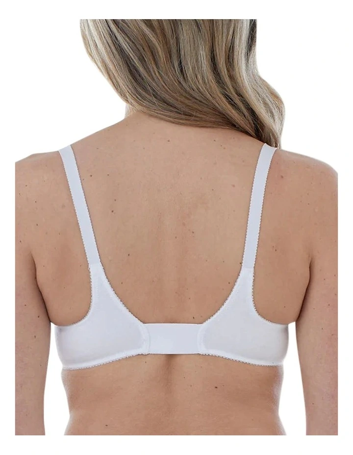 Satin Trim Wirefree Front Close Cotton Bra image 2