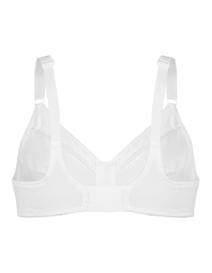 Satin Trim Wirefree Front Close Cotton Bra image 6