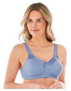 Satin Trim Wirefree Unlined Cotton Bra
