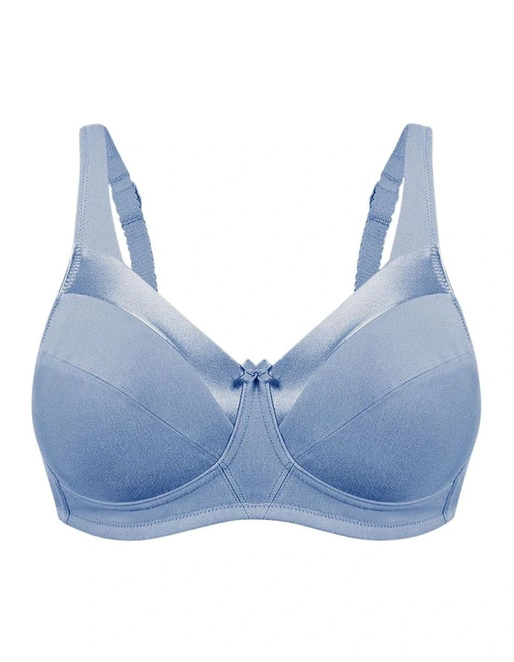 Satin Trim Wirefree Unlined Cotton Bra image 4