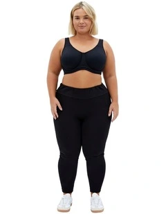 Plus Size Underwire Sports Bra  in black