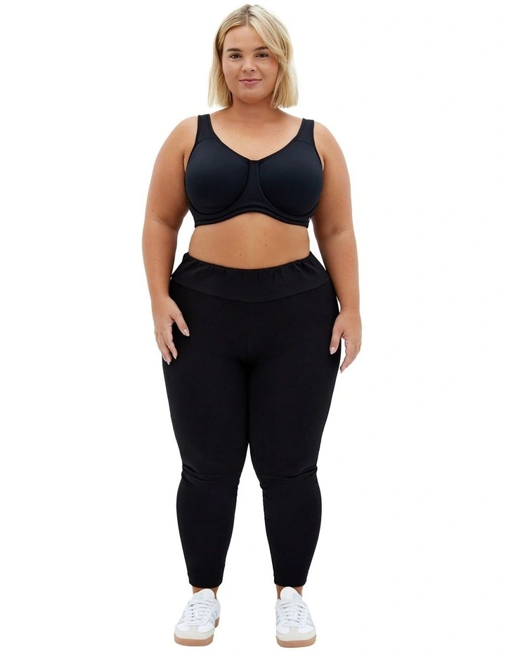 Plus Size Underwire Sports Bra in black image 1