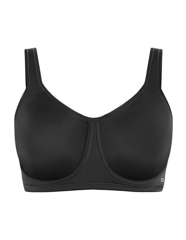 Plus Size Underwire Sports Bra in black image 3