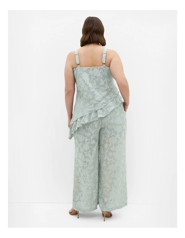 Plus Size Daniela Jacquard Asymmetrical Cami in sage image 2