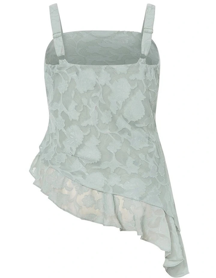 Plus Size Daniela Jacquard Asymmetrical Cami in sage image 4
