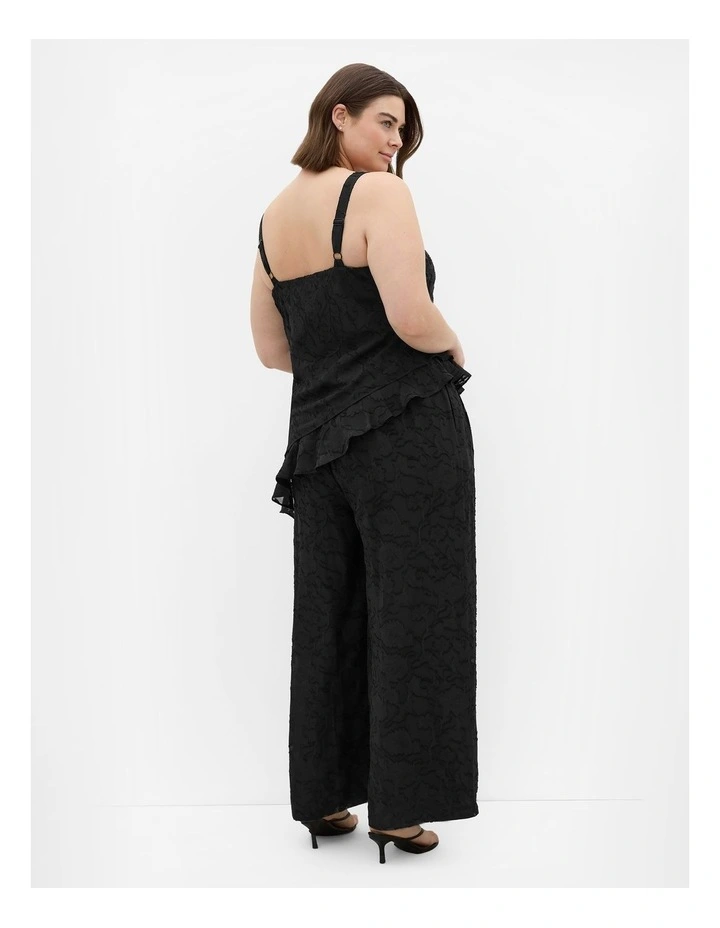 Plus Size Daniela Jacquard Asymmetrical Cami  in black image 2