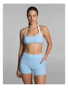 Halter Low Support Sports Bra Skylight