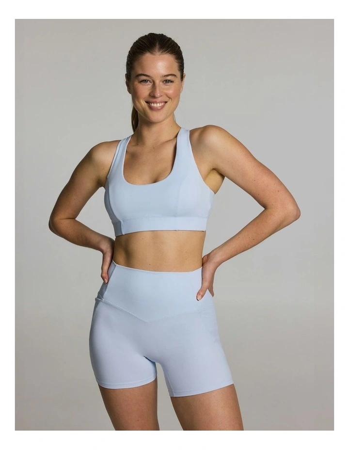 Medium Support Strappy Sports Bra Light Sky Blue image 1