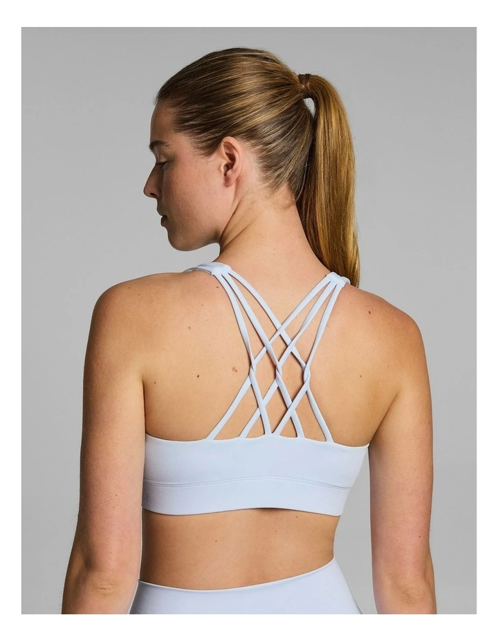 Medium Support Strappy Sports Bra Light Sky Blue image 4