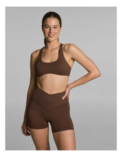 Strappy Contour Low Support Sports Bra Pecan