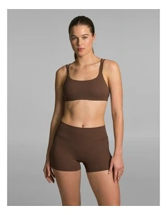 Luxe Rib Medium Support Sports Bra Pecan