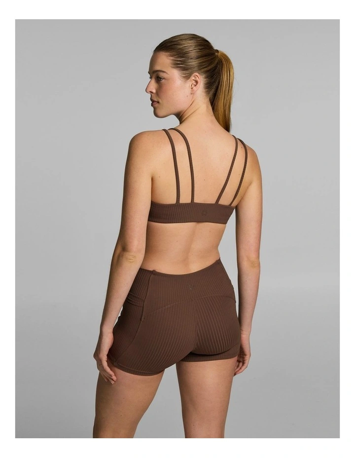 Luxe Rib Medium Support Sports Bra Pecan image 2