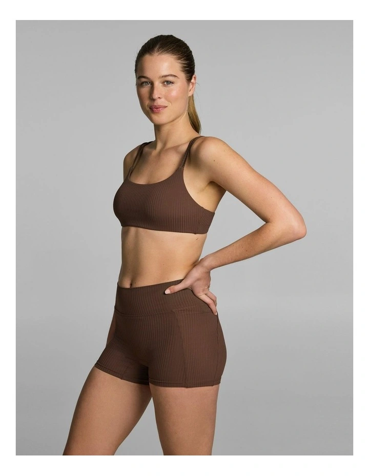 Luxe Rib Medium Support Sports Bra Pecan image 3