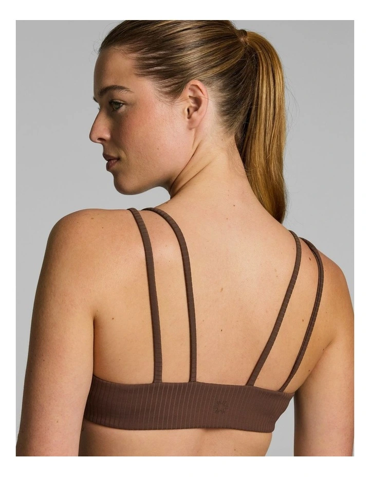 Luxe Rib Medium Support Sports Bra Pecan image 4