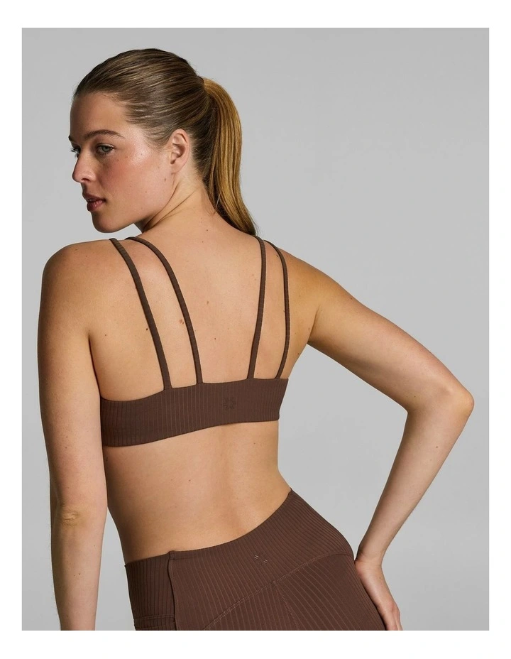 Luxe Rib Medium Support Sports Bra Pecan image 5