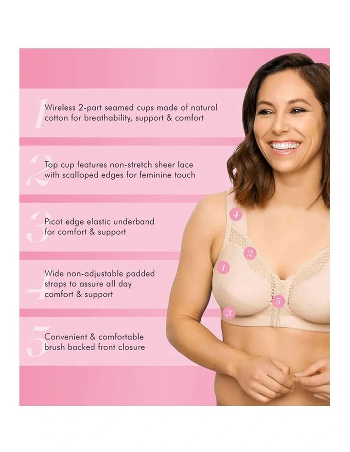Front Close Cotton & Nylon Posture Support Bra image 5