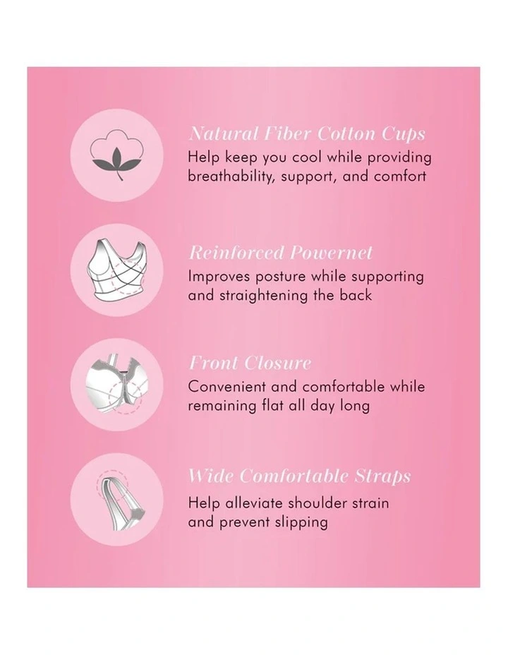 Front Close Cotton & Nylon Posture Support Bra image 7