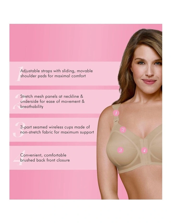 Front Close Cotton-Blend Classic Support Plus Size Bra image 3