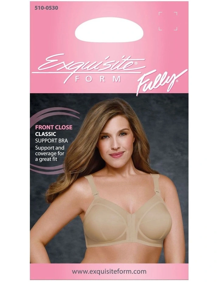 Front Close Cotton-Blend Classic Support Plus Size Bra image 5