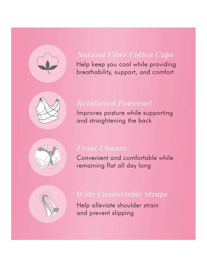 Front Close Cotton & Nylon Posture Support Bra image 7