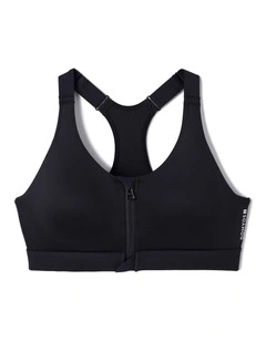 Decathlon - Women's High Support Zipped Sports Bra with Cups - Black