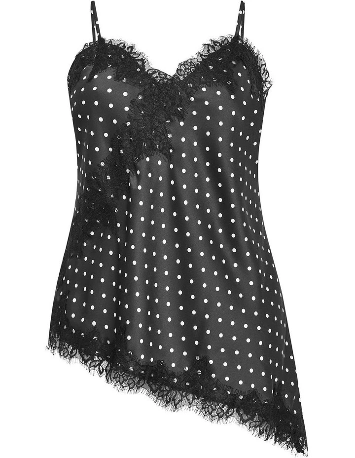 Plus Size Solene Spot Lace Trim Cami in black image 4