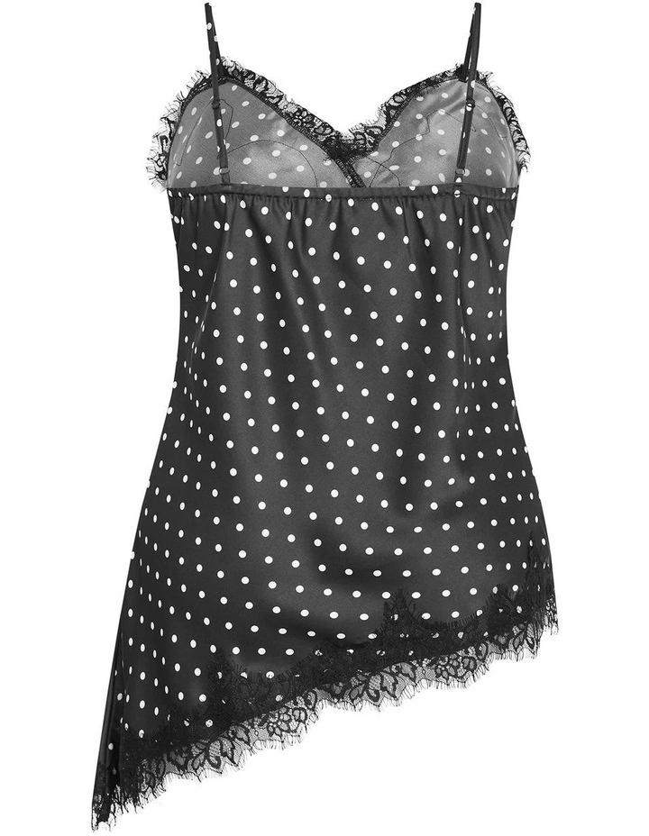 Plus Size Solene Spot Lace Trim Cami in black image 5