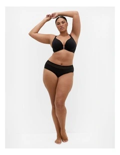 Plus Size Smooth & Chic Cotton Blend Racerback Bra  in black