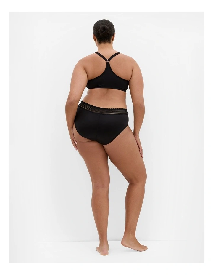 Plus Size Smooth & Chic Cotton Blend Racerback Bra in black image 2