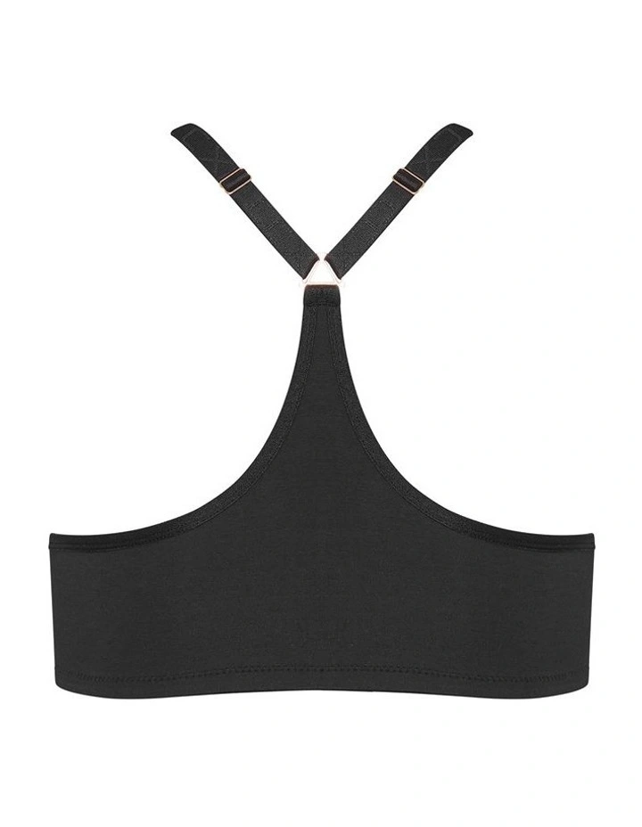 Plus Size Smooth & Chic Cotton Blend Racerback Bra in black image 4