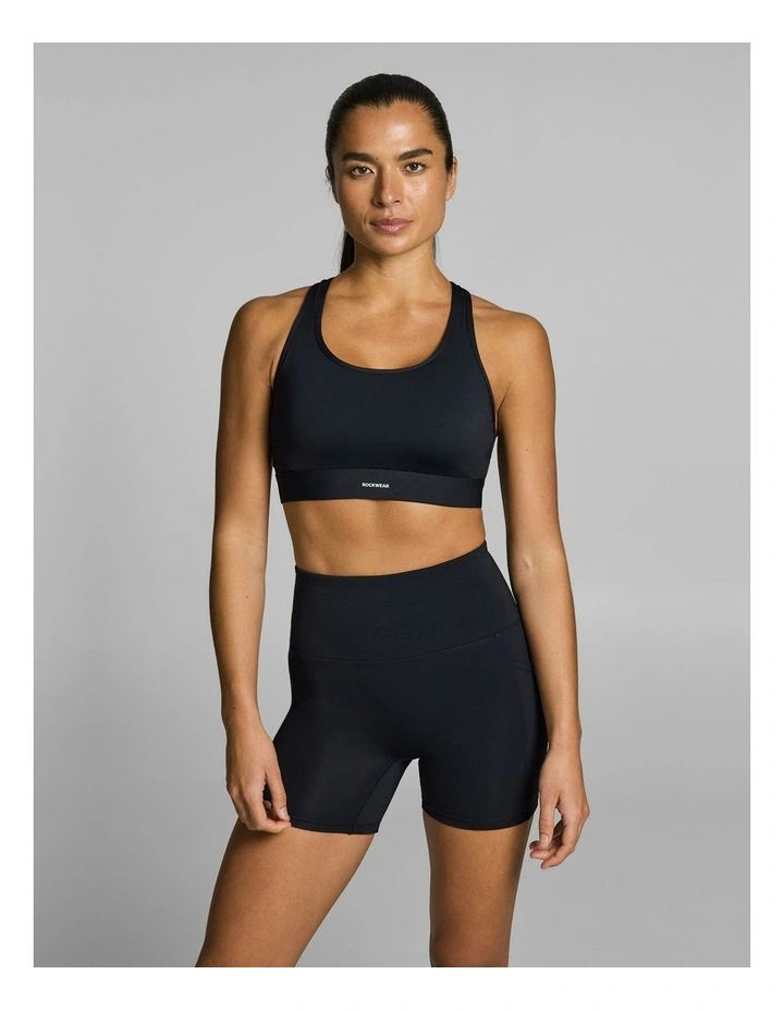 Gym & Swim High Support Adjustable Sports Bra Matt Black image 1