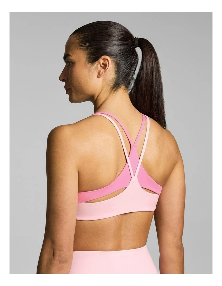 Colour Block Strappy Medium Support Sports Bra Rosewater image 4