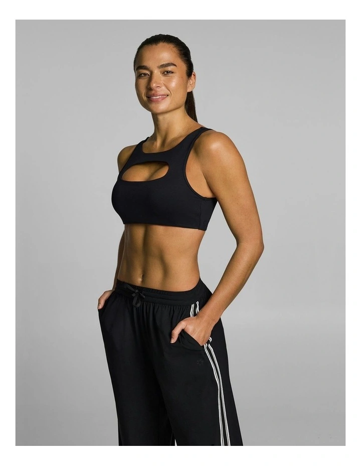 Keyhole Medium Support Sports Bra Black image 3