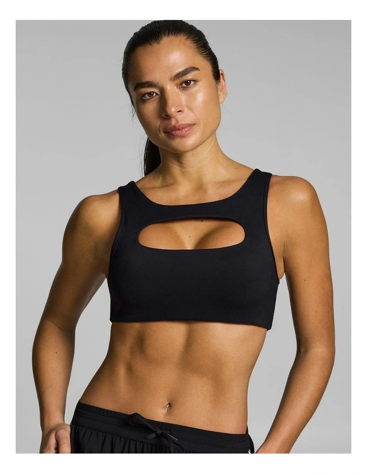 Keyhole Medium Support Sports Bra Black image 4