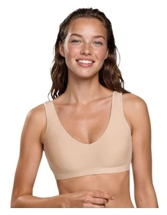 Seamless Unlined Wide Strap Comfort Bra