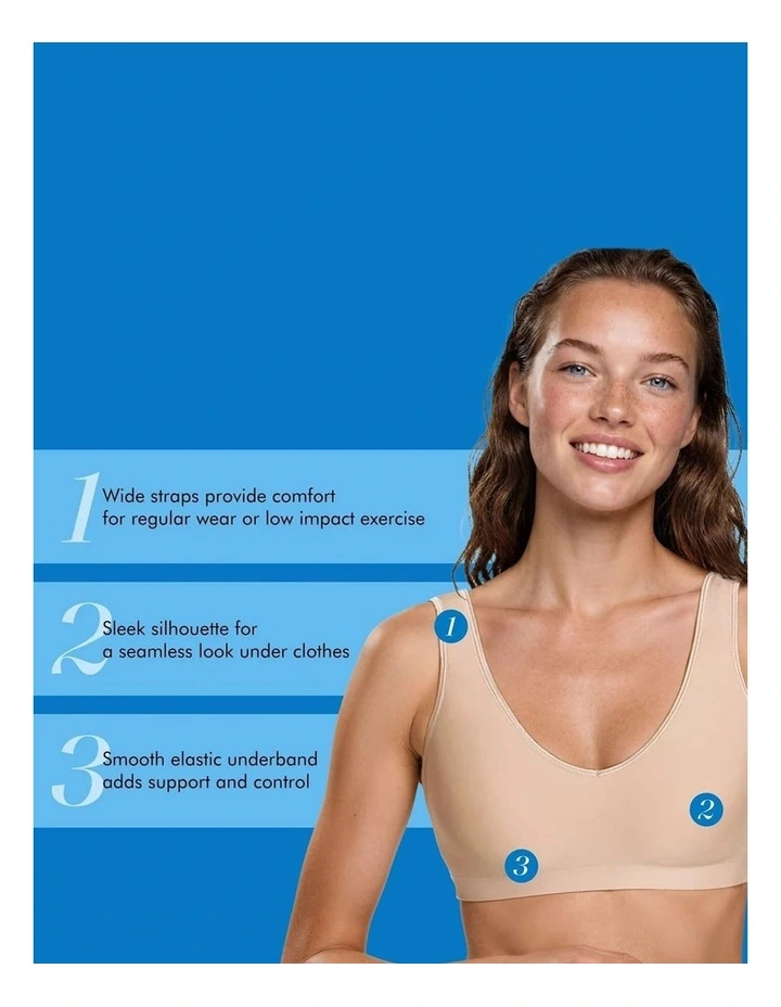 Seamless Unlined Wide Strap Comfort Bra image 4