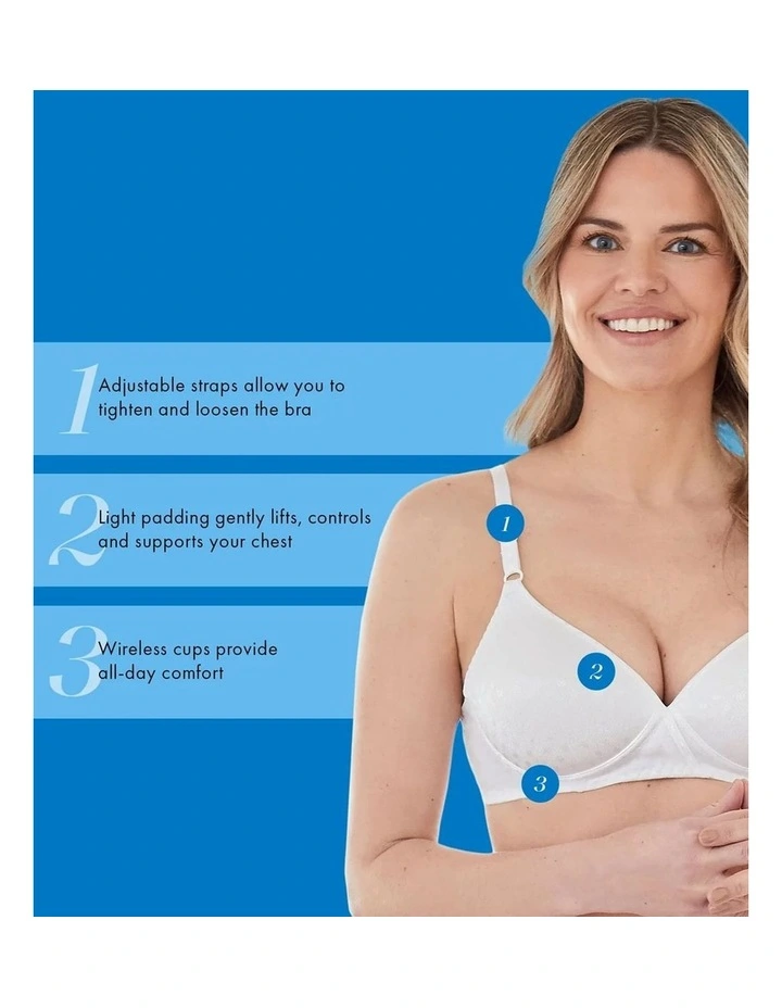 Cotton Jacquard Lightly-Padded Wirefree Bra image 4