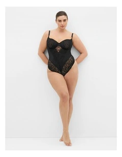 Plus Size Cassia Underwire Bodysuit in Black