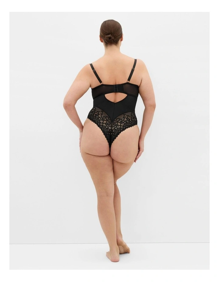 Plus Size Cassia Underwire Bodysuit in Black image 2