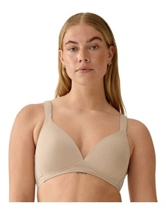Lightly-Padded Wirefree Cotton T-Shirt Bra