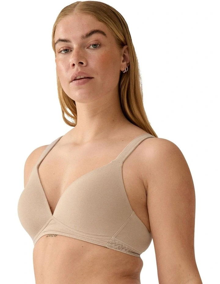 Lightly-Padded Wirefree Cotton T-Shirt Bra image 3