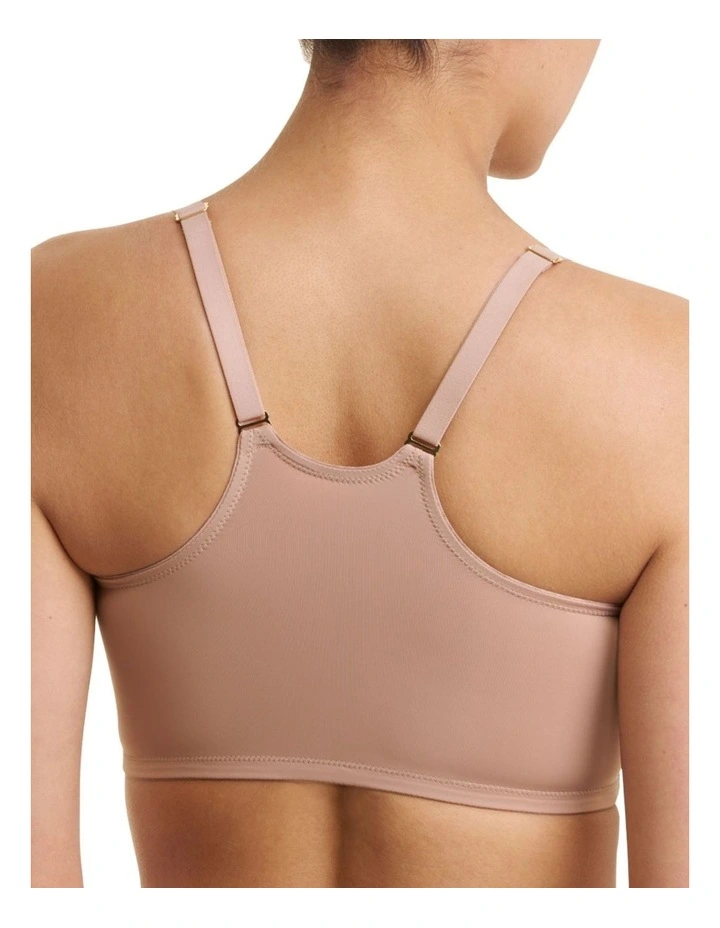 Pretty Smooth Zip Front Pocketed Post-Surgery Bra With Cotton & Lace image 2