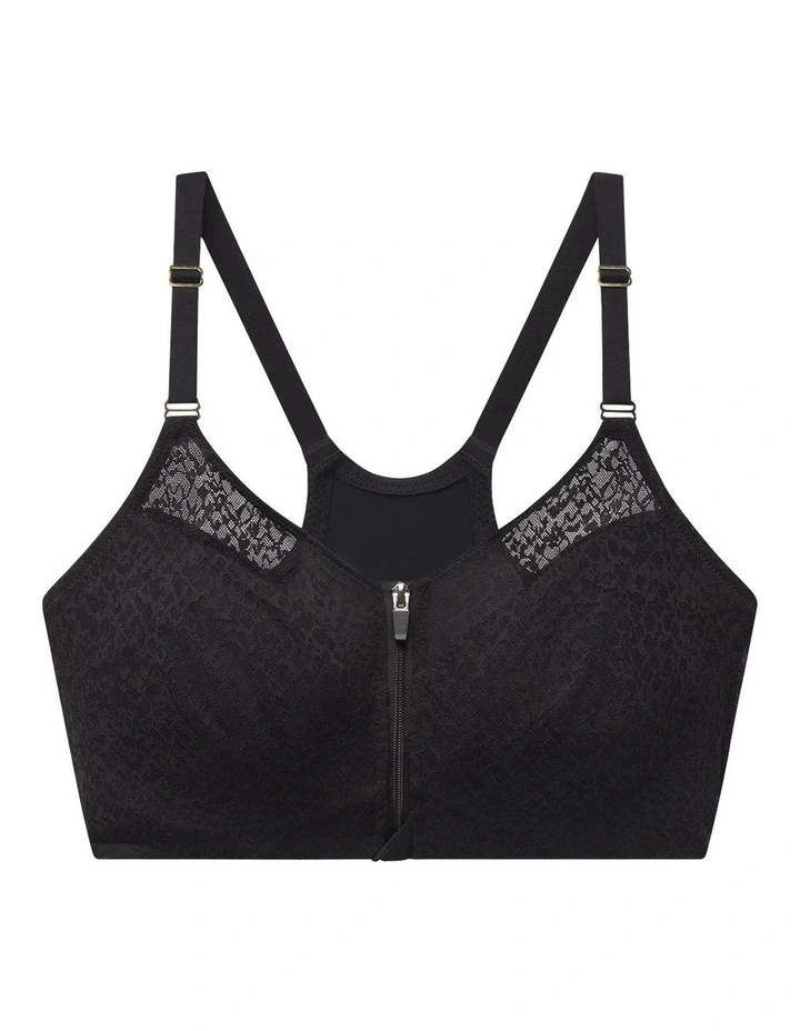 Pretty Smooth Zip Front Pocketed Post-Surgery Bra With Cotton & Lace image 6