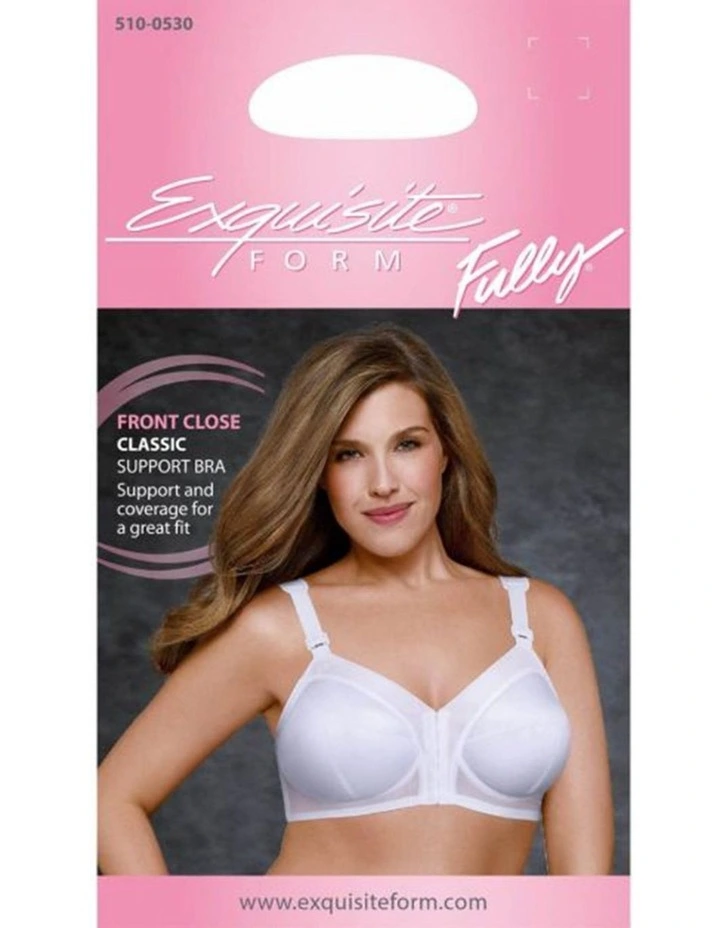 Front Close Cotton-Blend Classic Support Plus Size Bra image 4