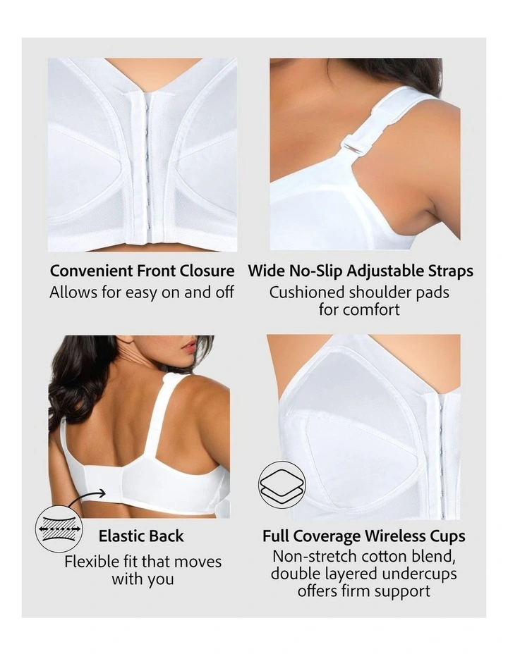 Front Close Cotton-Blend Classic Support Plus Size Bra image 5