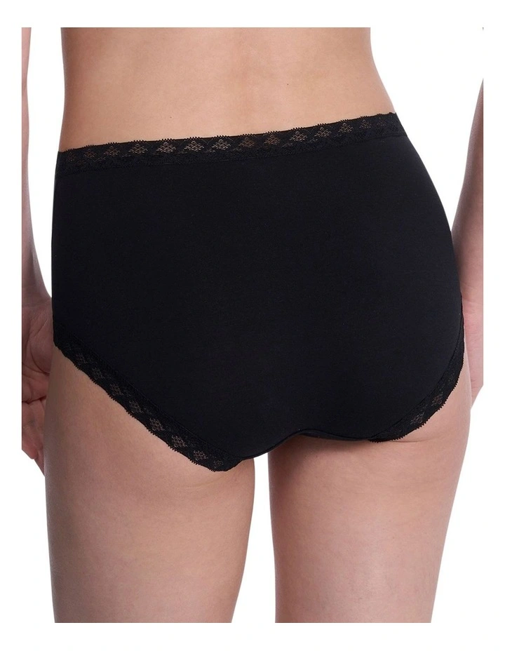 Bliss Lace Trim Pima Cotton High Waist Full Brief image 2