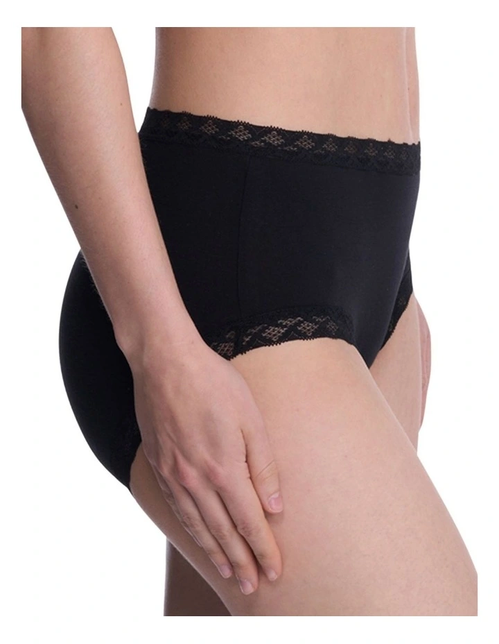 Bliss Lace Trim Pima Cotton High Waist Full Brief image 3