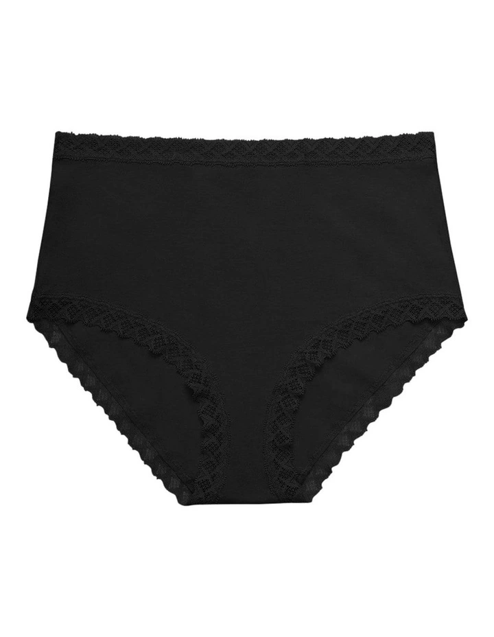 Bliss Lace Trim Pima Cotton High Waist Full Brief image 4