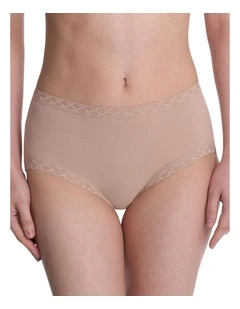 Bliss Lace Trim Pima Cotton High Waist Full Brief