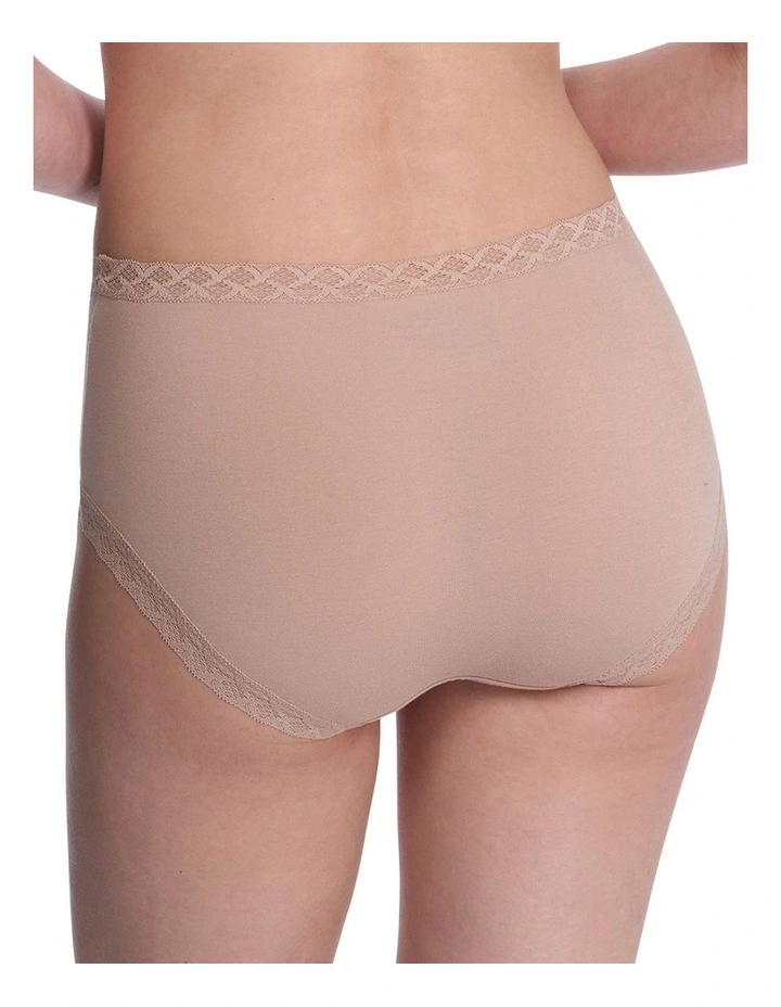 Bliss Lace Trim Pima Cotton High Waist Full Brief image 2